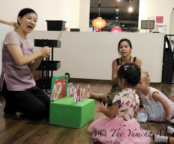 Storytime with Hanziland Mandarin Chinese playgroup in Singapore.